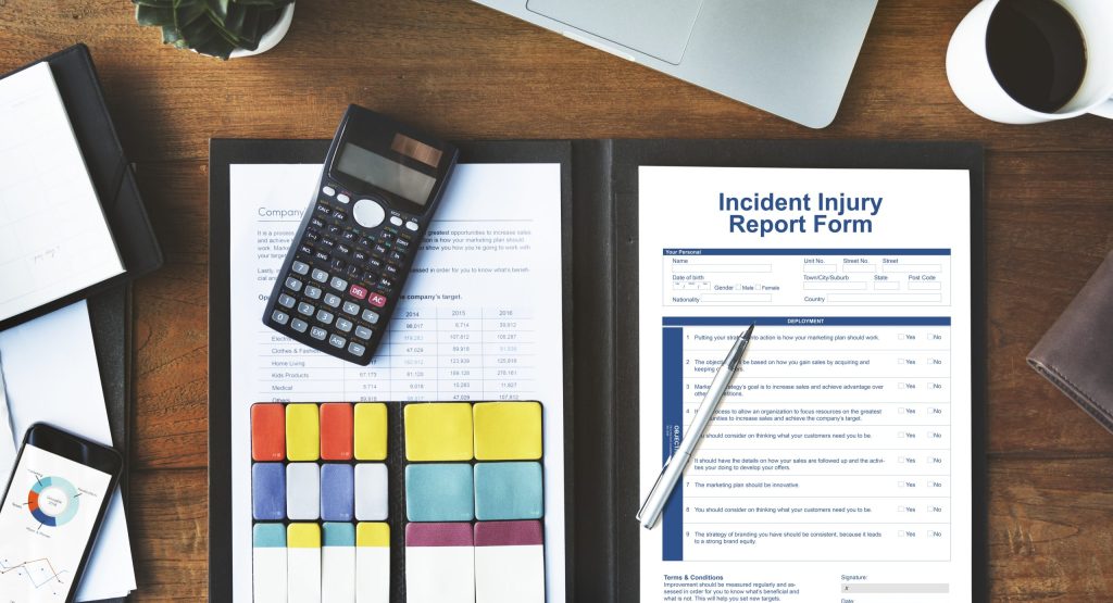 Incident Injury Report Form Document Concept